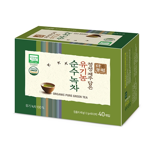 [다농원] 청정 제주담은 유기농 순수 녹차 40T
