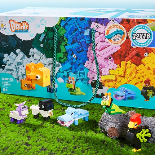 클래식 동물 1022PCS 호환블럭 기본형+동물 시리즈+블럭판 리필 블록 놀이 장난감