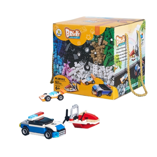 클래식 탈것 557PCS 호환블럭 기본형+탈것 시리즈+블럭판 리필 블록 놀이 장난감