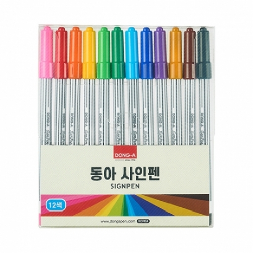 [동아] 사인펜 12색 (PP 케이스)