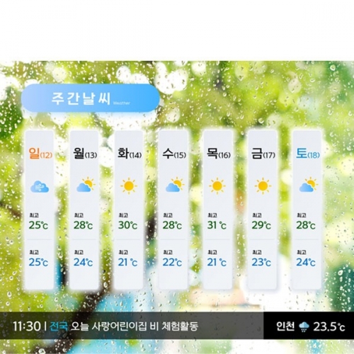 [파티붕붕]D3072 일기예보 현수막 / 어린이집 유치원 날씨 기상청 역할놀이 현수막 제작