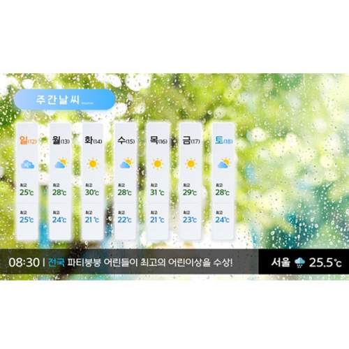 [파티붕붕]D3072 일기예보 현수막 / 어린이집 유치원 날씨 기상청 역할놀이 현수막 제작