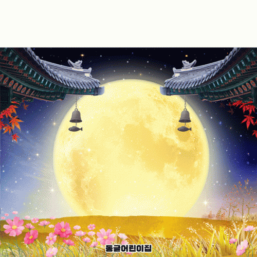 [파티붕붕]D4989 한가위 현수막 / 어린이집 추석 현수막 유치원 보름달 포토존 제작