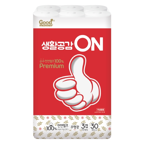 [행복제지] 굿매너 생활공감온 롤 화장지 30롤