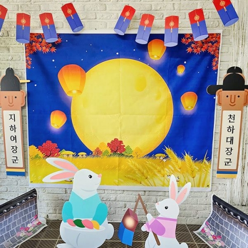[파티붕붕]달토끼 포토존 06 / 유치원 추석 명절 행사 한가위 토끼 폼보드 포맥스 포토존