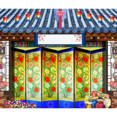 [키즈파람] 전통배경현수막162-병풍