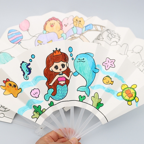 밑그림 접이식 부채(1개)