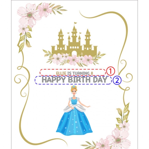 [파티붕붕]D2777 현수막 / 신데렐라 생일 현수막 플랜카드 제작 여아 생일파티 꾸미기