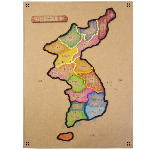 우든페이퍼 우리나라 지도 바느질 꾸미기