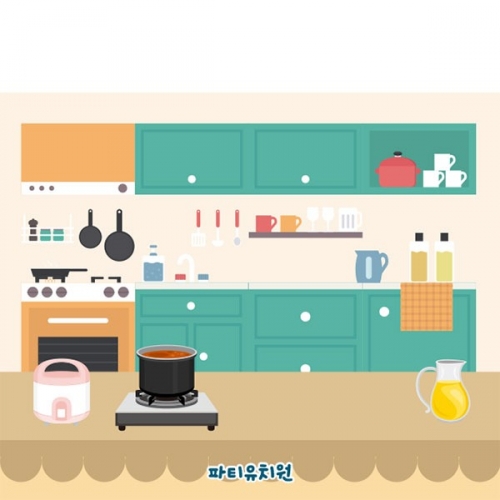 [파티붕붕] D4433 주방놀이 현수막 / 어린이집 요리활동 현수막 유치원 쿠킹클래스 포토존