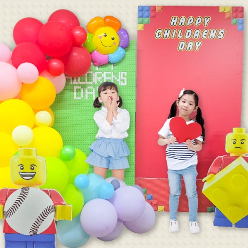 [파티붕붕] 레고 포토존 129 / 어린이집 유치원 어린이날 판넬 보드 생일 행사 블럭 포토존 장식