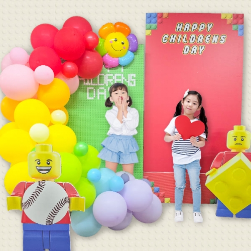 [파티붕붕] 레고 포토존 130 / 유치원 생일 포토존 꾸미기 어린이집 어린이날 행사 보드 장식