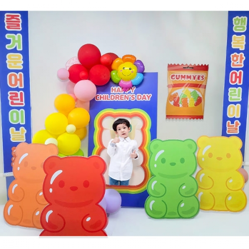 [파티붕붕] 하리보 포토존 세트 08 / 어린이날 행사 풍선 생일 젤리 판넬 포토존 장식 용품