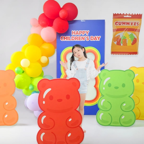 [파티붕붕] 하리보 포토존 세트 08 / 어린이날 행사 풍선 생일 젤리 판넬 포토존 장식 용품