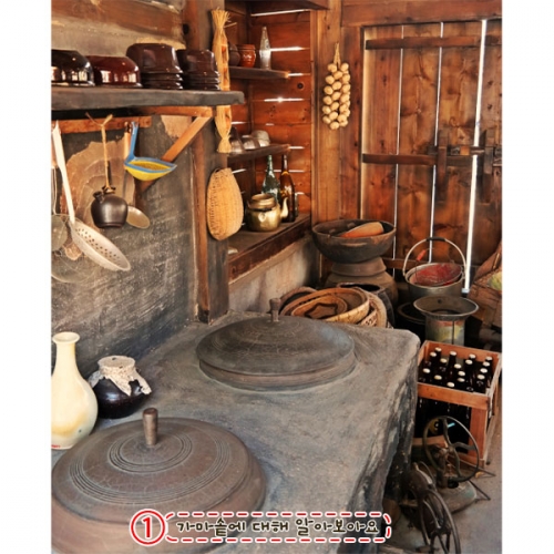 [파티붕붕]D4885어린이집 옛날 부엌 현수막 유치원 전통 배경 포토존