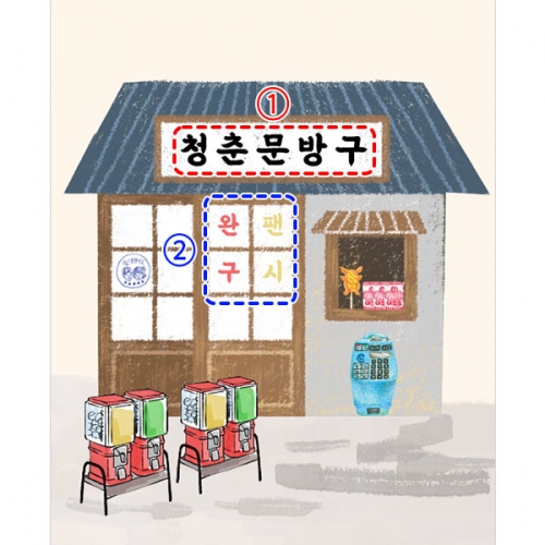 [파티붕붕]D2945 복고 현수막 / 어린이집 유치원 레트로 문방구 현수막 역할놀이 플랜카드