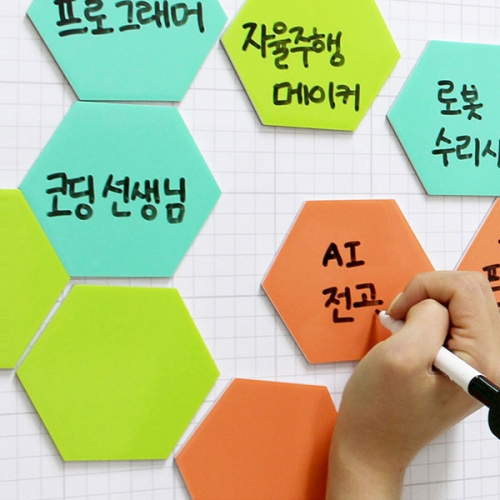 [마그피아] 미니 육각헥사보드 12개입 고무자석 메모보드