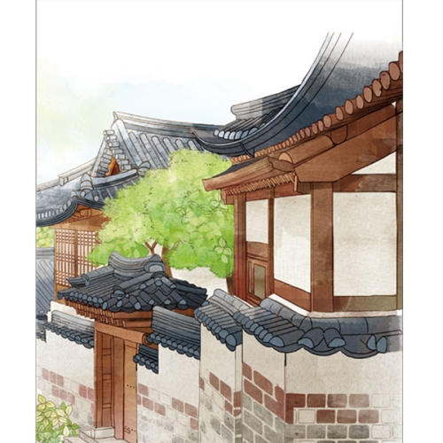[파티붕붕]D3372 전통 한옥 현수막 / 양반집 기와집 배경 현수막 포토존 플랜카드