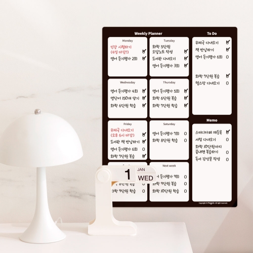 [마그피아] 유리용 위클리플래너 자석 스케줄보드