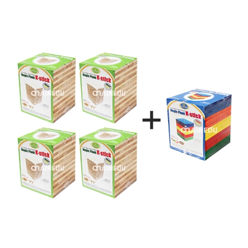 [러닝스텝] 원목+칼라 카프라 SET=500pcs원목400(비치목)+칼라100(미송)