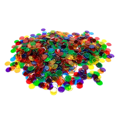 [러닝스텝]투명수세기칩(6색혼합/약 250pcs) (5인용)