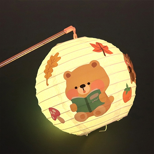 [아이디몬] 전등갓 DIY 만들기세트 (가을 스티커,한지등 전구)