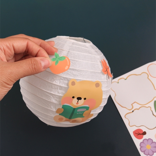 [아이디몬] 전등갓 DIY 만들기세트 (가을 스티커,한지등 전구)