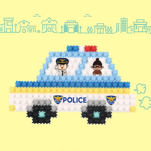 메이크문구 유니블럭 경찰차