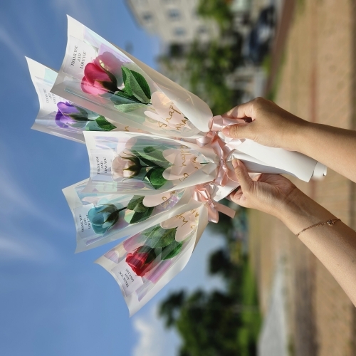 수제 한송이 장미 꽃다발