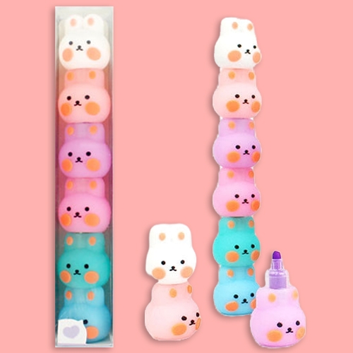 4000 모여라토끼6단형광펜