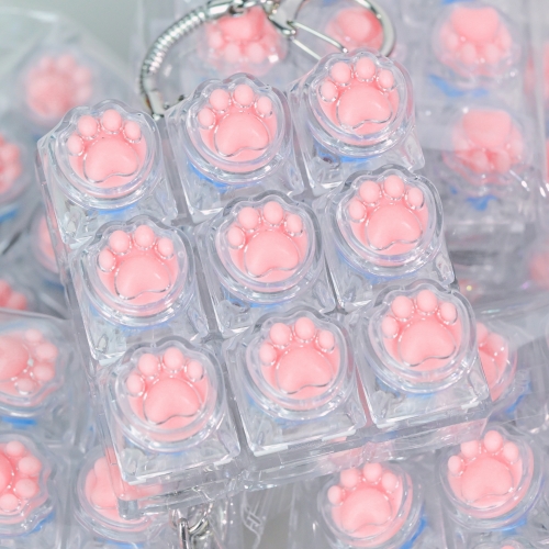 고양이 젤리 9구 키캡 딸깍이 키링 발바닥 키보드 열쇠고리 피젯토이