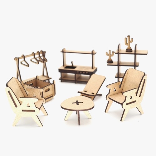 모또 나무 미니어처 가구 8종 set