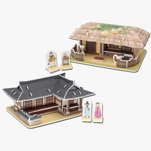 모또 전통가옥 기와집 초가집 2종 set