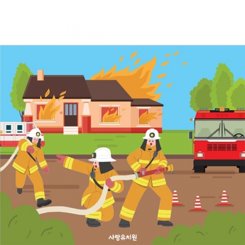 [파티붕붕] D3024 현수막 / 소방 현수막 유치원 어린이집 화재 불끄기 배경 포토존