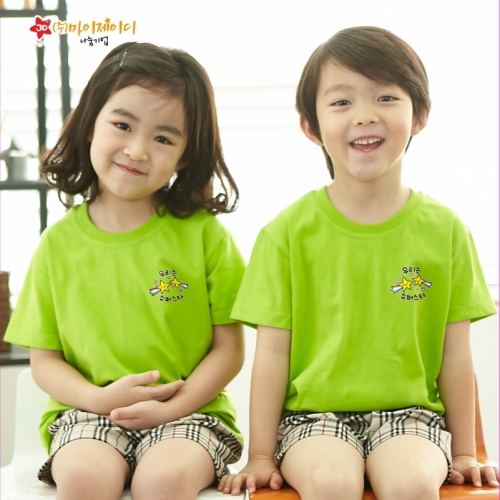 국산 순면 아트 티셔츠 면티 원복 반티 반팔 우리는슈퍼스타(심플)