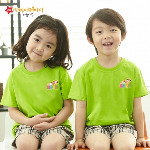 국산 순면 아트 티셔츠 면티 원복 반티 반팔 러브투게더(심플)