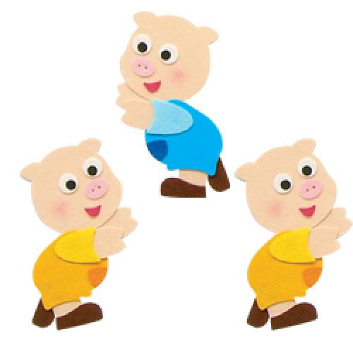 반짝이펠트소품-노랑돼지